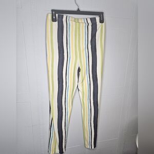 Serengeti Plus 1X Blue Yellow Stripe Wide Leg Pull On Pants NWOT Coastal Grandma